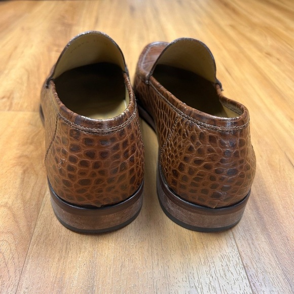 Bruno Magli Pilota Men’s Brown Croc Embossed Leather Loafers Italy SZ 11.5M - Picture 2 of 8